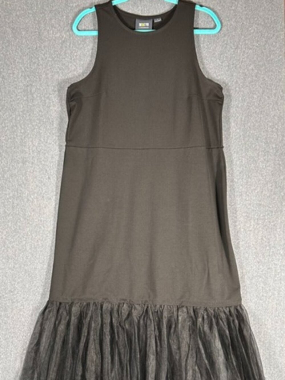 Maeve by Anthopologie Tulle Hem Tank Dress Womens Sz 1X Black Pullover Fashion